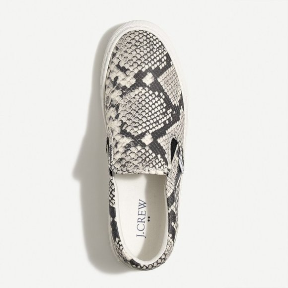 J. Crew Shoes - J. Crew NEW Snakeskin Embossed Slip On Sneakers 9